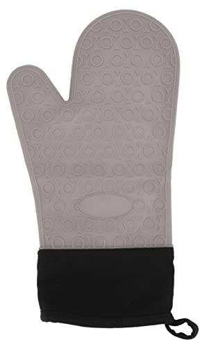 Aladeno Guanti da Forno in Silicone, 1 pz Guanto da Forno Isolante Termico Guanti da Cucina in Silicone Antiscivolo Impermeabili per Cucina Cottura al Forno Barbecue e Grigliate (Grigio)