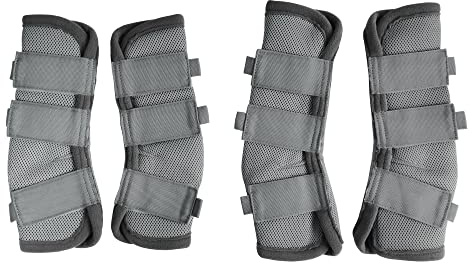 Leberna Fly Boots for Horses Set of 4, Horse Fly Boots (Grey, Pony)