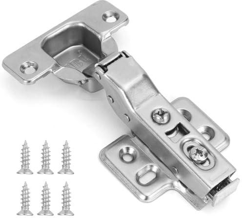 HBL' 20Pcs Cabinet Hinges Soft Close 110° Half Overlay Clip-on Hinges | 35MM Kitchen Cupboard Hinges for Kitchen Cabinet, Cupboard and Wardrobe, Easy Installation