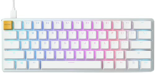 Glorious Gaming GMMK Compact (60%) – Mechanisches Gaming-Keyboard, Gateron Brown Schalter (taktil), Doubleshot-Kappen, tastenweise RGB, anpassbar, 60%-Keyboard, Amerikanisch QWERTY Layout - Weiß