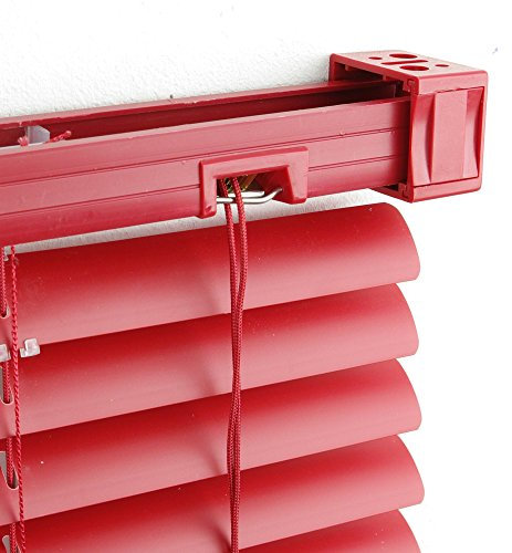 WR-Design PVC Jalousie rot - Breite 50 bis 120 cm - Höhe 160/220 cm - Tür Fenster Rollo Kunststoff Jalousette Fensterjalousie Lamellen Plastik (50 x 160 cm)