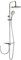 aquaSu® Duschsystem Tima mit Regendusche & Handbrause | Handbrause: 4-strahlig | Kopfbrause: 1-strahlig | mit Ablage | Antikalk | rund | höhenverstellbar | Chrom | 72343 5
