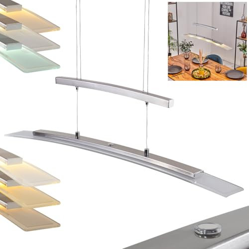 LED Pendelleuchte Balcairn, Hängelampe aus Metall in Chromfarben, 4 x LED 4 Watt, max. 1520 Lumen, 2700-6000 Kelvin, verstellbare Hängeleuchte mit Tastdimmer, Helligkeit und Lichtfarbe dimmbar