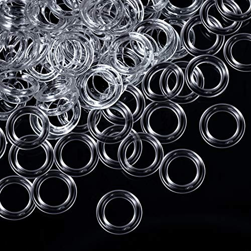 BOAO 100 Piezas Anillos de Cortina Persiana Romana, Transparente, 16 mm | Anillos de Cortina Persiana Romana, Anillos Toroidales de Plástico para Cortinas Romanas