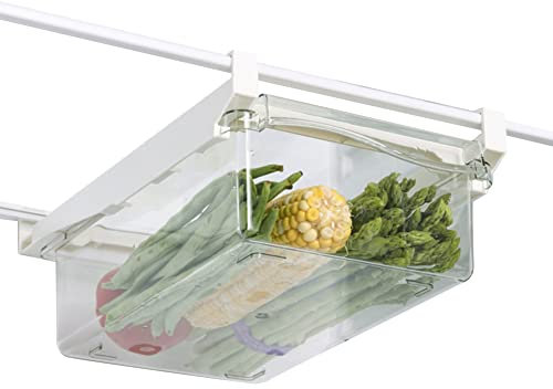 Organizador Nevera, Cajón de Organización para Nevera, Frigorifico Cajones Extraibles, Retráctil Cajones De Frigorífico Transparentes, Organizador de Nevera Transparente, para Verduras, Frutas, Huevos