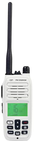 Tragbarer Seefunksender PNI DS890W, 88 Kanäle, 10 Wetterkanäle, Einstellbarer Squelch, Roger Beep, Dual Watch, Scan, Call, NRC, 1800-mAh-Akku, IP67