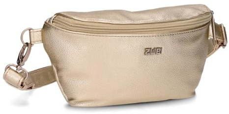 Zwei Damen Hip Bag Mademoiselle.M MH4 Bauchtasche 25 cm 1 Liter aus hochwertigem Kunstleder, Crossbody Bag wasserabweisend, 3-in-1 Bequeme Brusttasche, Gürteltasche & Hüfttasche (Gold)