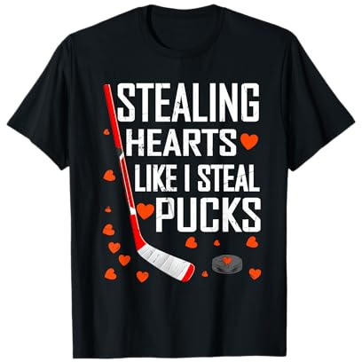 Stealing Heart Like I Steal Pucks Valentines Day Hockey T-Shirt