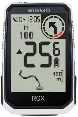 SIGMA ROX 2.0 Endurance Blanco | Batería de 26h de duración | Ordenador de Bicicleta inalámbrico | GPS y navegación Incluyendo OVERCLAMP Butler | Navegación GPS en Exteriores | Compatible con e-Bike