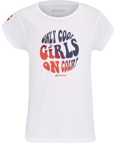 Babolat, T-Shirt Graphique pour Fille, modèle d'exercice, Taille 12-14 Ans, Blanc, Manches Courtes, col Rond, 100% Coton, Confortable et élégant pour Le Sport et Les Loisirs