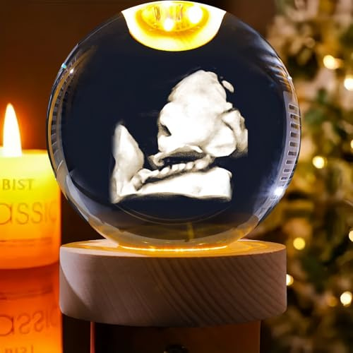 MEIEG Lámpara LED Con Bola De Cristal Personalizada, Foto En 3D Tallada Por Ultrasonidos, Base Redonda Personalizada Para Luz Nocturna, Regalos Conmemorativos(8cm/3.15in)