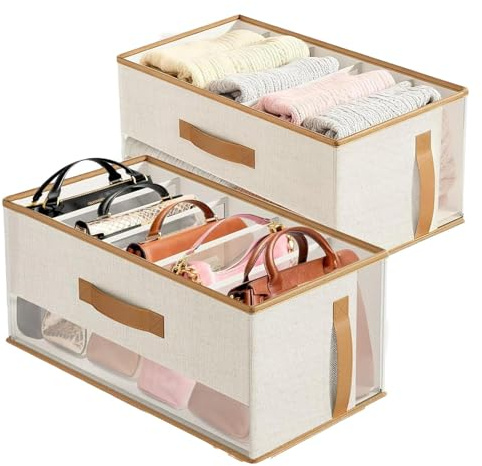 organizer per borse - Inserto grigio per armadio, scaffale pieghevole, organizer per vestiti in tessuto, scatola di smistamento borse | di organizzazione a scomparti multipli con strut