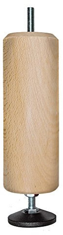 MARGOT Caméléon réglable Lot de 2 Pieds de sommier, Bois, Vernis Naturel, 5,5 x 5,5 x 15 cm
