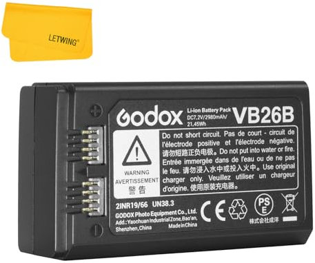 Godox VB26A VB26 Lithium Akku Battery Kompatibel für Godox V1-S V1-N V1-C V1-F V1-O V1 Rundblitzgerät und Godox V860IIIN/S/C/O/F V850III Blitzgerät