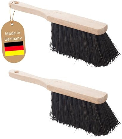 Novaliv 2X Handfeger Klein Arenga Handbesen Auto Kehrwisch Industriehandfeger Auto Schneebesen Holz Hand Brush Handfeger Grob Handfeger Camping Besen Vorzeltteppich Wohnwagen Handfeger Draußen