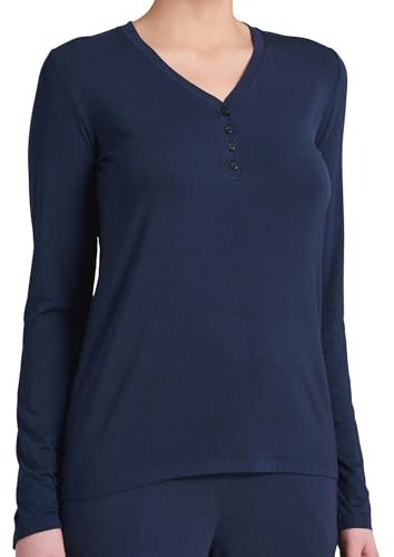 Schiesser Schlafshirt mit Knopfleiste Langarm