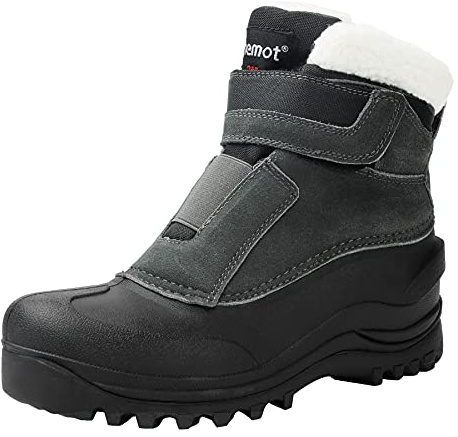 riemot Women's Men's Snow Boots, Waterproof Winter Boots for Dog Walking Hiking Trekking Fishing Riding Hunting, Mucker Yard Boots Gardening Shoes Warm Anti-Slip Ankle Boots, Womens Grey EU 39