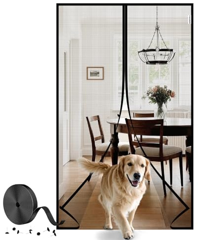 HADOR Magnetic Screen Door Mesh with Super Strong Magnets Fit Door Size 36 X 80, Mesh Size 38 X 81 Heavy Duty Door Net Screen for Sliding, French, Single and Patio Doors