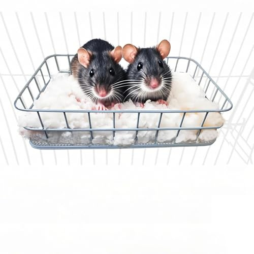 JSLZF Råttburplattform med matta, tuggsäker ekorrkniv i metall | Hängande illerhängmatta, robust smådjur livsmiljö sängtillbehör för hamster, socker glidare, chinchilla