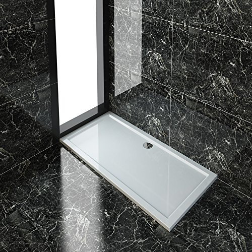 ELEGANT 1500 x 900 x 40 mm Rectangular Stone Shower Tray for Shower Enclosure Cubicle + Waste Trap