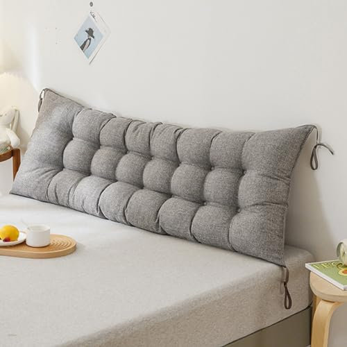 XZLZMYP Rückenkissen Lesekissen Für Bett Sofa Langes Rechteck Rücken Kissen Stützkissen Couchkissen Groß Rückenstützkissen Mit Abnehmbarem Bezug Wandkissen,J,120x10x50cm