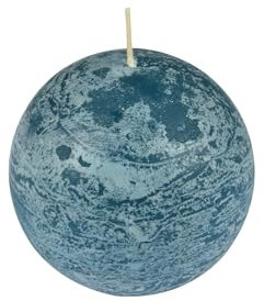 Homéa, Bougie Boule D7,5 x H7 cm Rustique Coloris Bleu Paon
