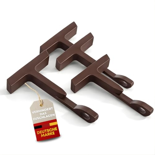 Quality Collection | Fönsterlås för tippfönster | Fönsterstopp | Set om 4 | brun | robust säkring för tippfönster | enkel stabil montering | Perfekt för hem och kontor
