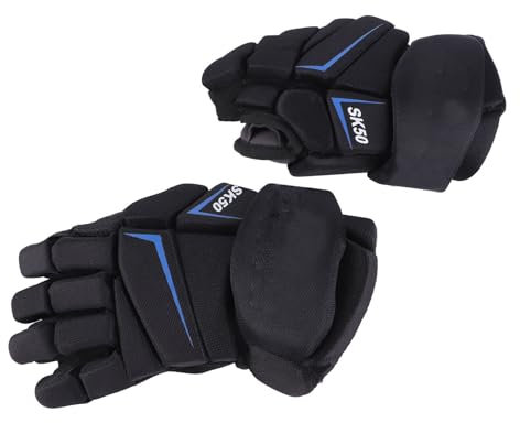 Lacrosse-, Hockey-Ausrüstung, Vielseitig Einsetzbar, 1 Paar Eishockey-, Straßenhockey-, Atmungsaktiv, Fingerschutz, Gut Sitzend, Nylongewebe, Eva-Schaum, Hockey- für (9 Zoll)