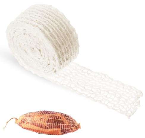 Räuchernetz, Fleischnetz zum Braten 5m Bratennetz, Rollbratennetz, Schinken Netz, Elastische Baumwoll Netz Zum Aufbewahren Kochen Von Fleisch, Kochzubehör, Backzubehör, Küchenzubehör