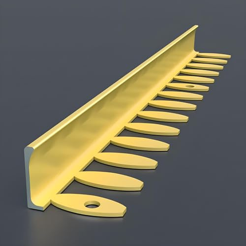 Raouoae Tile Joint Profile Trim Strips Anodized Aluminum End Strip Length: 125cm*2 Pieces Bendable Transition Rail Edge Protection For Floor Coverings Wall Tile Edges(Gold)