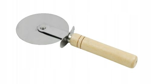 PEEWIT Coltello per affettare pizza in acciaio inox manico da cucina in legno per cucina