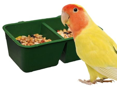 Bird Feeder For Cage, Bird Cage Feeder Tray, PlasticBird Cage Water And Food Feeder With Double Feeding Cups For Bunny, Guinea Pig, Aviary, Hamster, Puppy, Cat, Chicken
