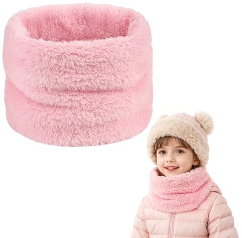 flintronic Winter Schal Kinder, Loop Schal aus Polar Fleece, Schlauchschal Baby Hals Wärmer, Thermo-Winddicht, für Winter, Frühling, Herbst (Rosa)