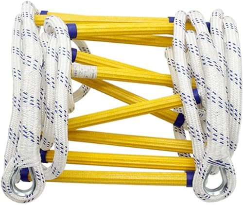 Genérico Escalera de Cuerda para Escape de Incendios | Escalera Extensible de Emergencia | Escalera de Seguridad ignífuga con mosquetones | Despliegue rápido, compacta y Ligera - 30 m/98,4 pies