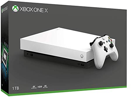 Microsoft Xbox One X 1TB Solid State Drive Limited Edition White Gaming Console with Wirless Controller - Native 4K - HDR - Enhanced by Scorpio CPU and Fast SSD (Renewed)