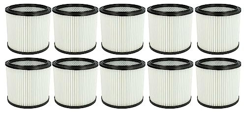 vhbw 10x Faltenfilter kompatibel mit Rowenta RU 04, RU 01, RU 02, RU03, Bully, RU 05, RU 100, RU 03 Staubsauger - Filter, Patronenfilter, weiß