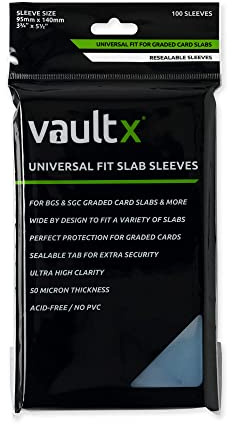 Vault X Graded Trading Card Slab Sleeves, Bags for Universal Fit for BGS, SGC, ACE Cases and More, Collectible Card Games, Sports, TCG (100 Pack)