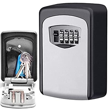 CDC DIGI Boite a Clefs avec Code à 4 Chiffres, Boîte à Clés Murale, Boite à Clefs étanche et Antirouille, Boîte à Clés Robuste, Alliage de Zinc, pour Maison Garage Airbnb, Gris