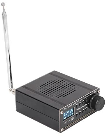 SWOQ Portable full-band radio receiver, full-band radio scanner BNC antenna interface ATS-20 compatible AM ​​FM MW SW for 3.5mm headphones