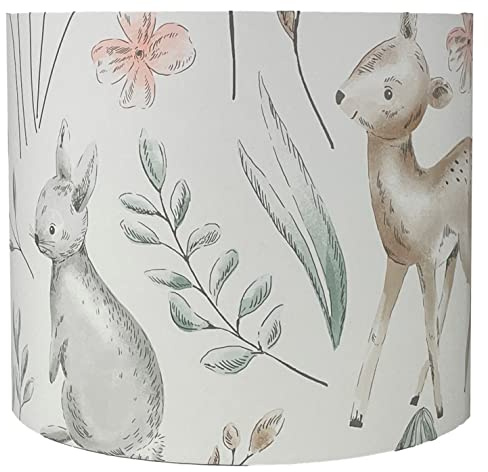 Woodland Animals Lampshade Ceiling Light Shade Kids Rabbit Deer Forest Themed Bedroom Nursery Accessories