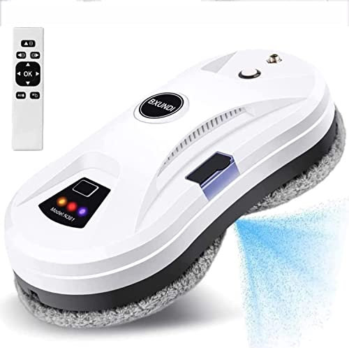 JIADUOFU Robot Window Cleaner, Smart Glass Cleaning Robotic Remote, Powered Washer for Table High Windows Ceiling Magnetic Automatic, Outdoor Indoor,White