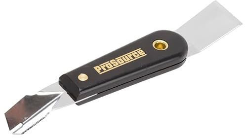 Edward Tools ProSource 2-in-1 Glazing Tool - Multi Use Tool for Scraping & Applying Push Style Glaziers Points - Polished High Carbon Steel - Solvent Proof Nylon Handle - 7 1/2 Long