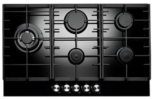 Teknix Signature Collection SCGH751B 75cm Gas Hob with 3.8Kw Wok Burner - Black Glass
