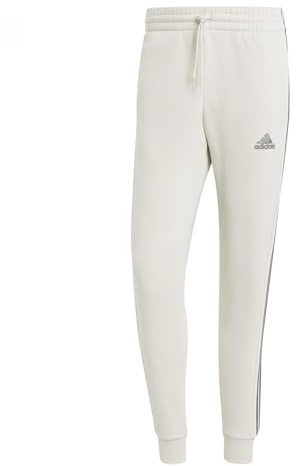 adidas Herren Essentials Fleece 3-Stripes Tapered Cuff Pants, Alumina, XL
