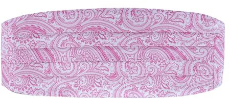 Trafalgar Herren Sobee Paisley Silk Kummerbund, Rosa Paisley, Einheitsgröße