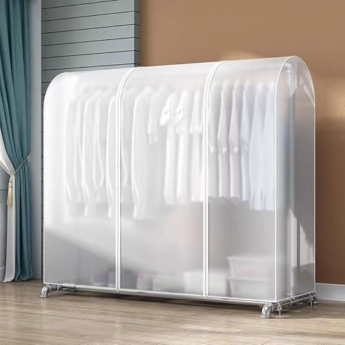 Grande Fundas Plástico Transparente para Perchero De Ropa,Perchero Ropa para Almacenamiento,Prueba Polvo Impermeable,Fundas Protectora Perchero Burro Portátil con 2 Cremallera