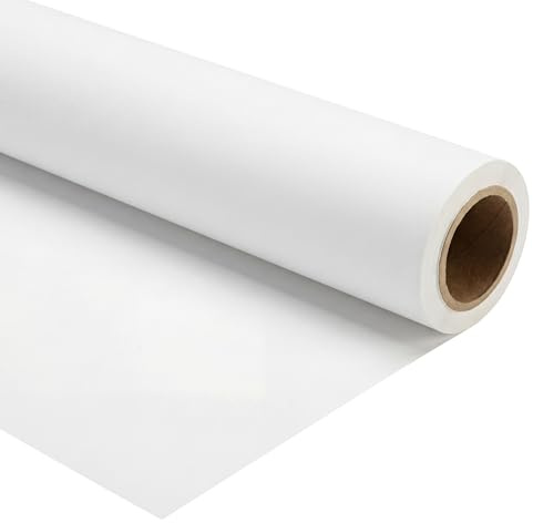 Walimex pro Sfondo fotografico in cartoncino bianco 2,60x10 m, Backdrop foto antiriflesso e resistente, per studi fotografici