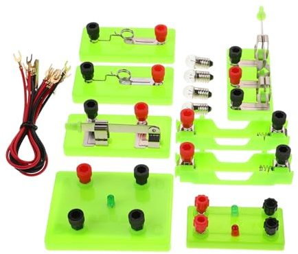 UKCOCO Kit Eléctrico Educativo de para Escuela Primaria y Secundaria Montaje DIY de Circuitos Serie y Paralelo Material Didáctico para Experimentos Prácticos de Electricidad