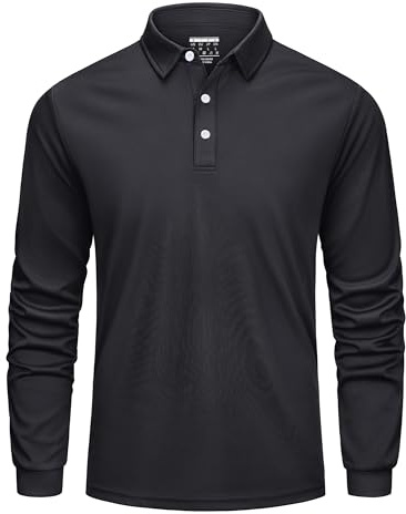 Cavva Poloshirt Hommes Manches Longues Golf Polo Séchage Rapide Chemise