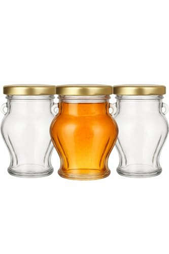 made in home Tarros pequeños de cristal, capacidad de 106 ml, tarros redondos, tarros de mermelada, tarros de frutas, tarros de miel, tarros de muestra, 60 unidades